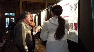 Dr. Jerry Silver reviewing poster presentations